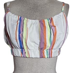 Lemlem x H&M Striped Spaghetti Strap Crop Top Size Large